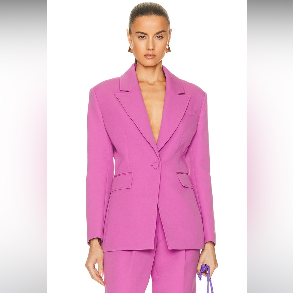 Aknvas Taylor Single-Breasted Crepe Blazer, Size 12